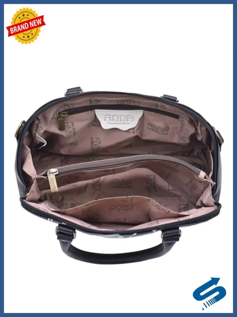 Hand-painted Genuine Leather Wide Organizer Satchel